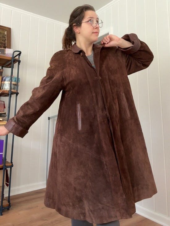 Vintage Jackets & Blazers - 80s suede swing coat